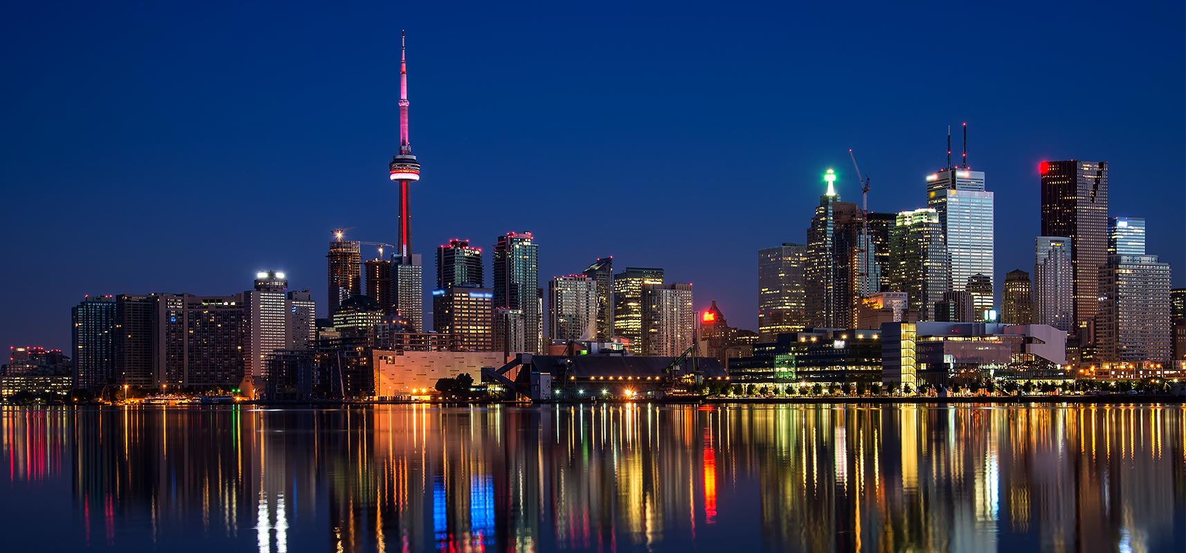 Toronto city skyline at night showing all the business Startups Toronto city skyline at night showing all the business Startups