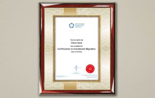 Slava Apel Achieves Certification in Investment Migration, Strengthening Global Credentials